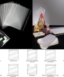 BUSTA TRASPARENTE 15X22+4 CON PATELLA 100PZ ALIMENTARI