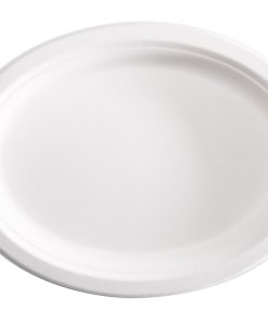 PIATTO OVALE PIANO CM 20X26 (125PZ) IN POLPA DI CELLULOSA