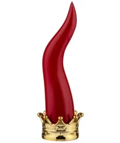 BOMBONIERA CORNO BASE CORONA, COLORE A SCELTA: ARGENTATO, ROSSO, CIPRIA, DORATO