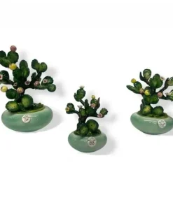 ALBERELLO BONSAI CACTUS FIORITO IN CAPODIMONTE, MISURA A SCELTA