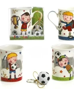 Bomboniere Calciatori: Set Tazza e Portachiavi Pallone Calcio