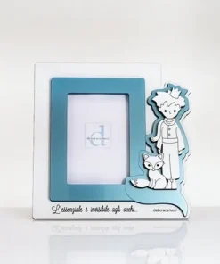 PICCOLO PRINCIPE CORNICE PORTAFOTO “L’essenziale è invisibile agli occhi” PERLATO TURCHESE MISURA A SCELTA