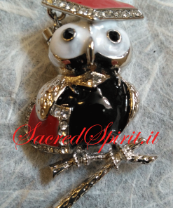 Bomboniera Gufetto Laureato Ciondolo per Collane con strass