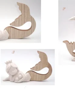 Bomboniere “Sirenetta” legno e porcellana modello a scelta